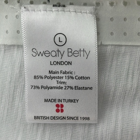 Sweaty Betty White Racerback Tank Top Workout Running Size Largo - Picture 7 of 7